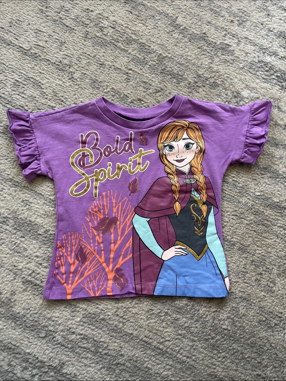 Disney Frozen Anna Graphic Ruffle Sleeve Tee